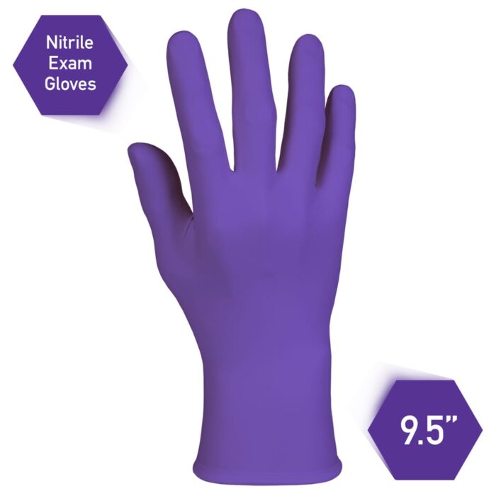 6 mil Nitrile Gloves, Disposable, Powder Free, 9.5" Long, Purple – 100/box - Image 3