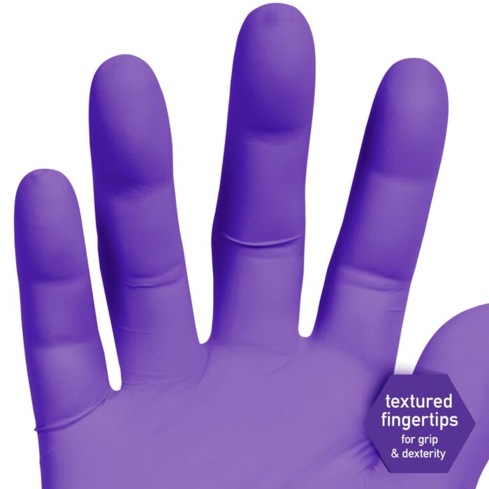 6 mil Nitrile Gloves, Disposable, Powder Free, 9.5" Long, Purple – 100/box - Image 2