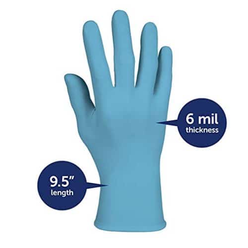 kleengaurd G10 blue bitrile glove 6mil specs